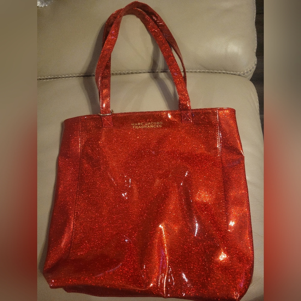 Marc Jacobs Holiday 2023 Red Glitter Tote Bag